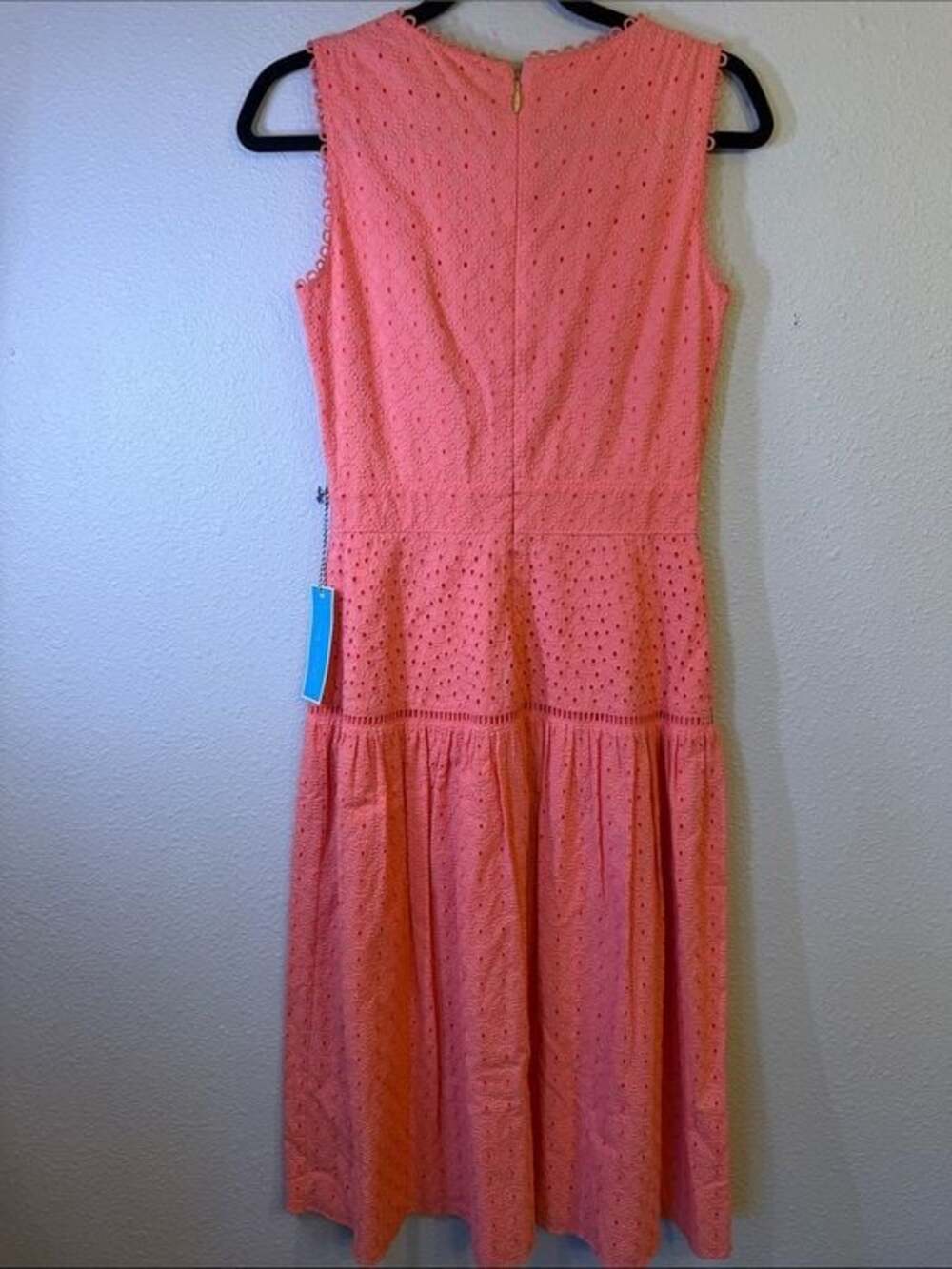 Draper James Coral Eyelet V-Neck Midi Dress - Picture 6 of 9